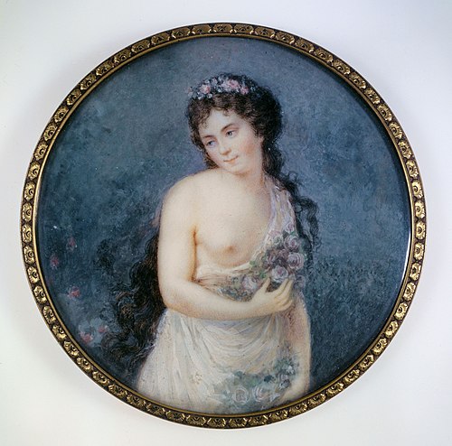 Portrait d'une jeune femme brune en Flore, 1790, 