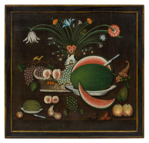 Still Life with a Basket of Fruit, Flowers, and Cornucopia, 1900, Joseph Proctor