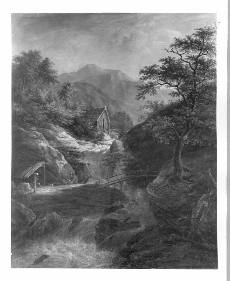 Mountain-landscape with torrent, 1821, Johann Jakob Dorner
