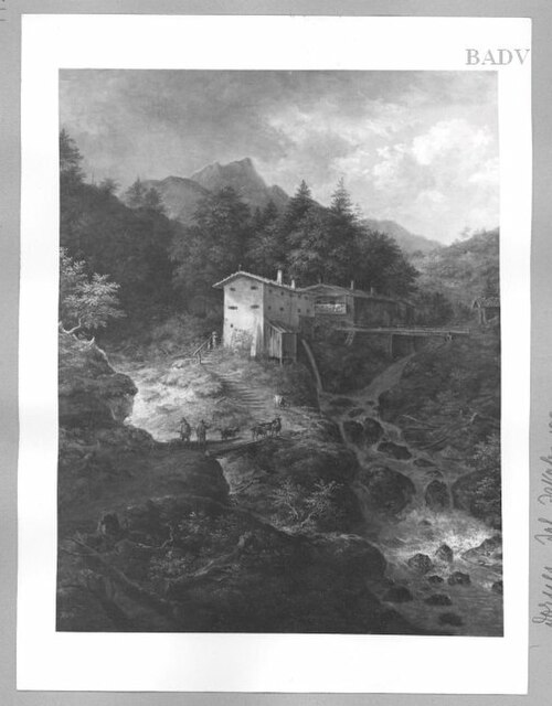 Landschaft mit Mühle, 1835, Johann Jakob Dorner