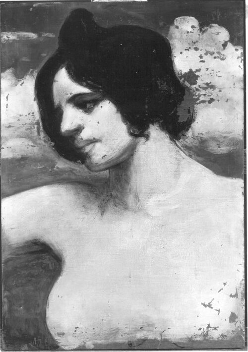 Dekoratives Frauenbrustbild, 1898, Fritz Erler