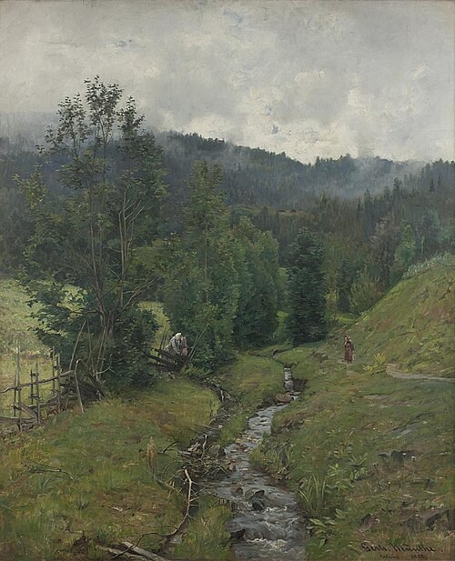 After the Rain, motif from Eidsvold, 1883, Gerhard Munthe