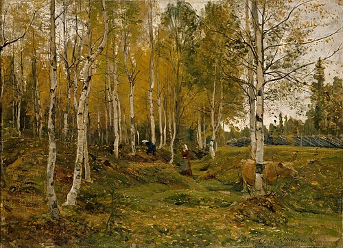 Birch Trees in Autumn, 1880, Gerhard Munthe