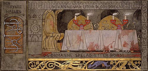 The first Hall, 1900, Gerhard Munthe