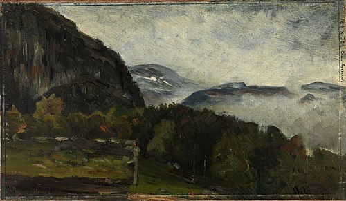 Landscape at Øylo in Mist, 1879, Gerhard Munthe