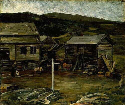 Autumn Evening at the Farm, Øylo, 1879, Gerhard Munthe
