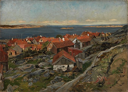 View of Nevlunghavn, 1880, Gerhard Munthe