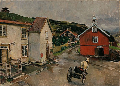 The Courtyard at Kongsvoll, 1895, Gerhard Munthe