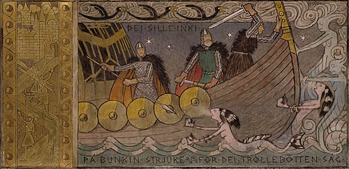 Åsmund and his Brothers on the Sea, 1900, Gerhard Munthe