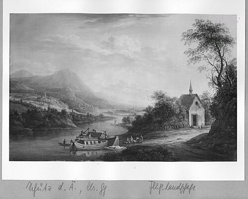 River-landscape with chapel, 1872, Theodor Christoph Schüz