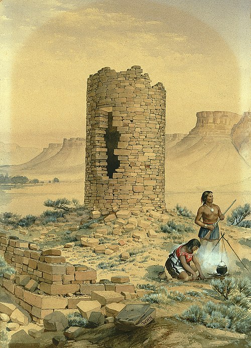 Ancient Stone Round Tower, 1875, William Henry Holmes