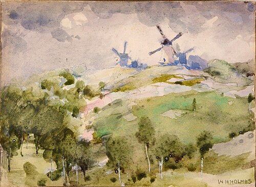 Windmills, 1889, William Henry Holmes