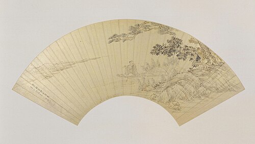 程嘉燧芦艇笛唱图扇页, , Cheng Jiasui