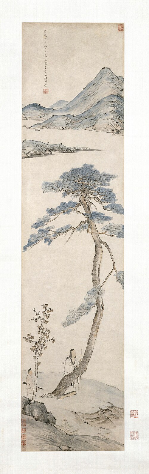 程嘉燧孤松高士图轴, , Cheng Jiasui