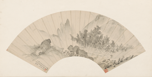 程嘉燧龙潭晓雨扇, , Cheng Jiasui