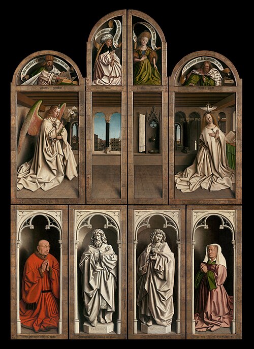Revers des volets. Intérieur de Chambre., 1432, Jan van Eyck
