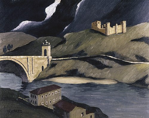 Paisagem com castelo, 1930, Dominguez Alvarez