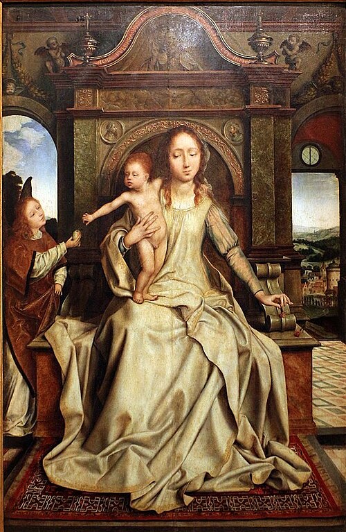 The Virgin Mary, Infant Jesus and an Angel, 1501, Eduardo, o Português