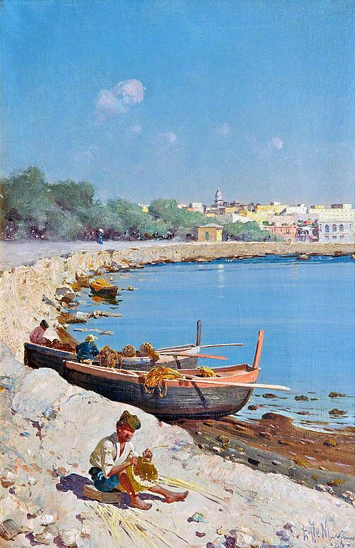 The Quay at Naples, 1886, Eduardo De Martino