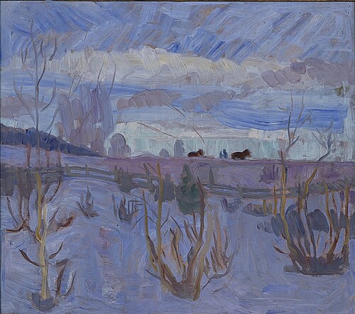 Horses in snow, 1907, Thorvald Erichsen