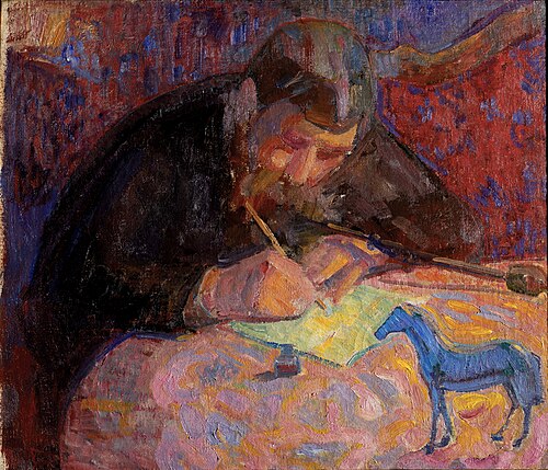Jorde skriver hjem. Vestre Gausdal, 1907, Thorvald Erichsen