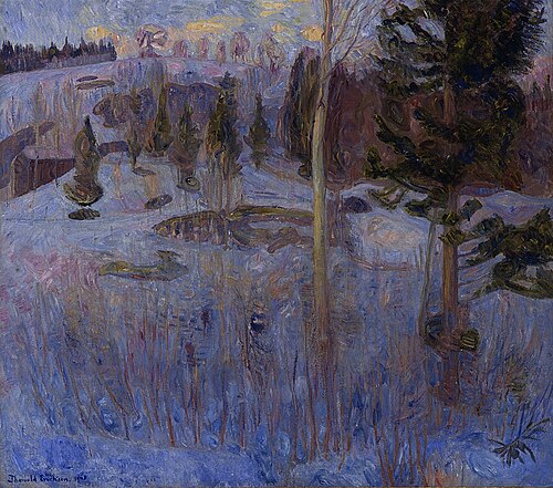 Aftenstemning. Vestre Gausdal, 1908, Thorvald Erichsen