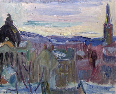 View of Lillehammer, 1933, Thorvald Erichsen
