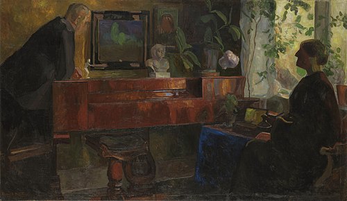 Interior with the Artists Oluf and Kris Wold-Torne, 1900, Thorvald Erichsen