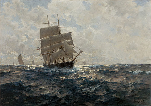 Seascape with a Vessel, , Erwin Günther