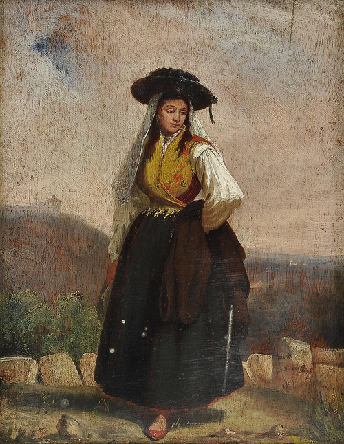 Female figure in regional garb, 1859, Francisco José Resende