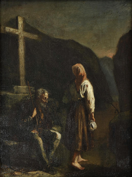 Beggar by a wayside cross, 1900, Francisco José Resende