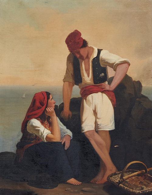 Varina e pescador, 1859, Francisco José Resende