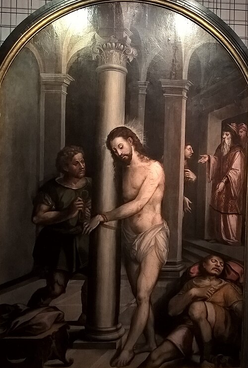 Christ to be unleashed from the column, 1582, Francisco Venegas