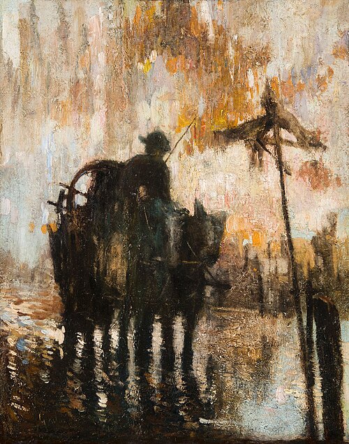 On the Wagon of Death, 1910, Lajos Gulácsy