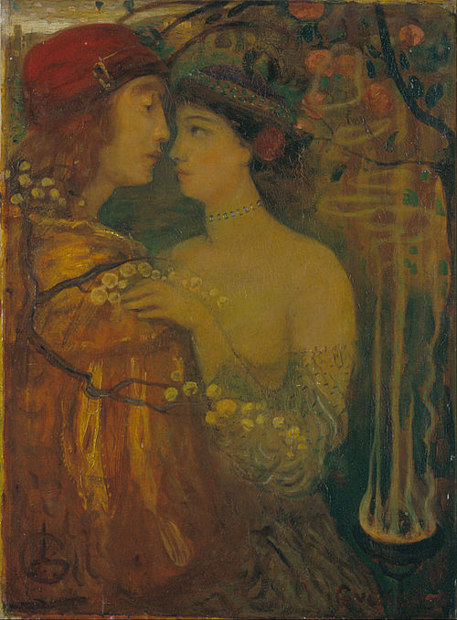 The garden of the magician, 1906, Lajos Gulácsy