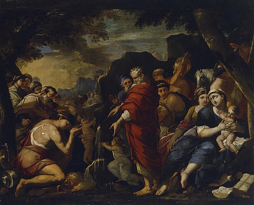 Moses Striking the Rock, 1634, Giovanni Maria Bottala
