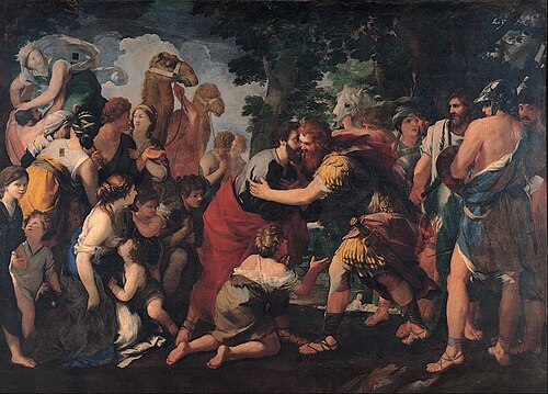 Meeting between Esau and Jacob, 1638, Giovanni Maria Bottalla