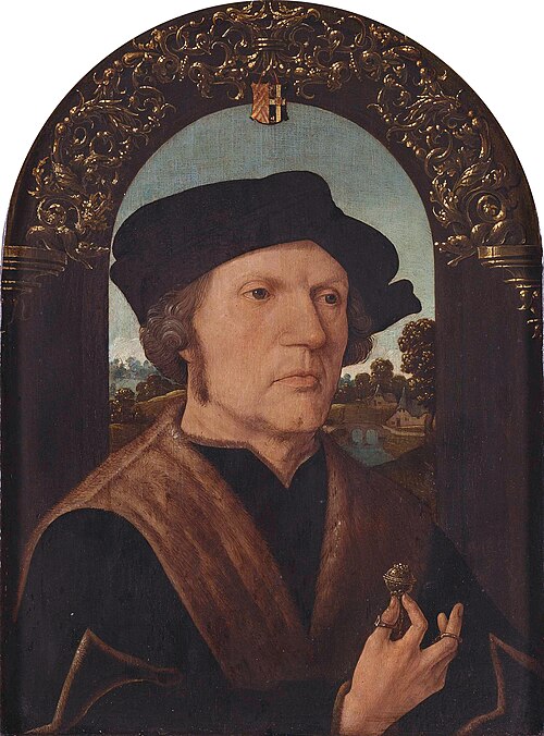 Portrait of Jan Gerritsz van Egmond van de Nijenburg (?-1523), 1518, Jacob Cornelisz van Oostsanen