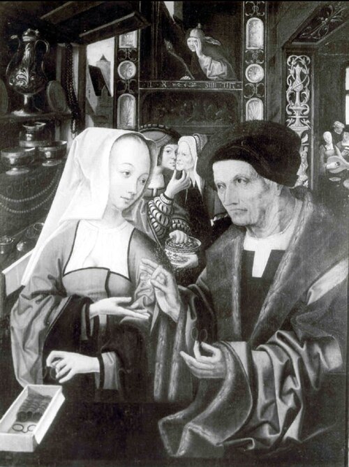 Brillenverkoopster, 1515, Jacob Cornelisz van Oostsanen