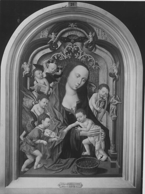 Maria mit Kind und musizierenden Engeln (Werkstattkopie), 1524, Jacob Cornelisz van Oostsanen