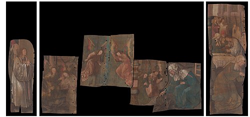 Het Mirakel van Amsterdam, in drie delen, 1511, Jacob Cornelisz van Oostsanen
