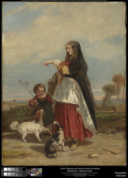 Woman and Child with Dogs, 1848, Camille Roqueplan