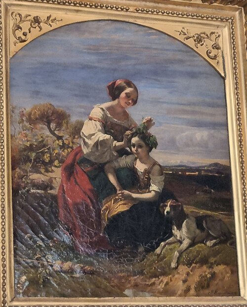 Petites Italiennes dans la campagne romaine, 1837, Camille Roqueplan
