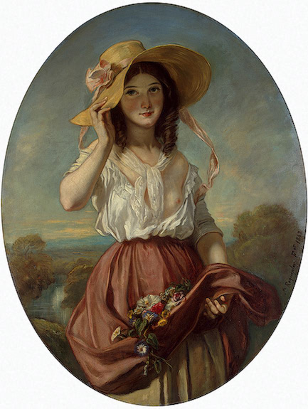 Jeune fille avec fleurs, 1843, Camille Roqueplan