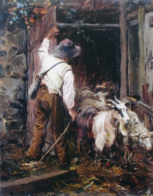 A saída do rebanho, 1900, Henrique Pinto