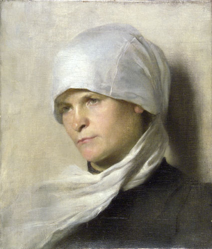 Head of a Woman with Kerchief, 1880, Jenő Gyárfás