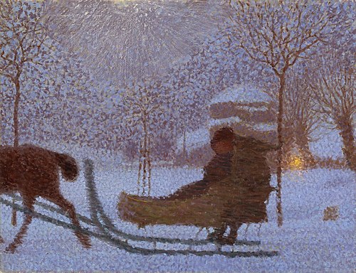 Winterlandschaft mit Schlitten, 1893, Hans Olde