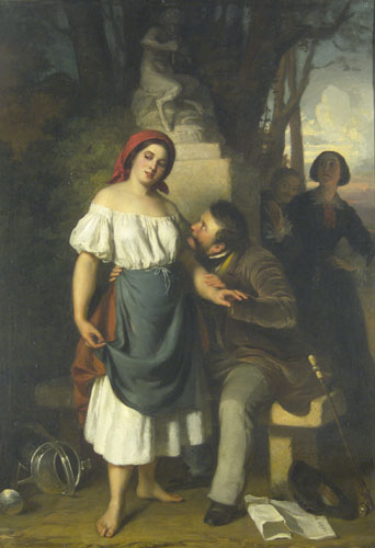 A Suitor Surprised, 1856, Alajos Györgyi Giergl