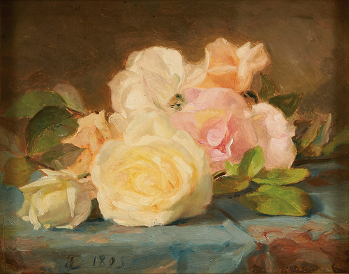 Natureza morta, rosas, 1895, José Ferreira Chaves