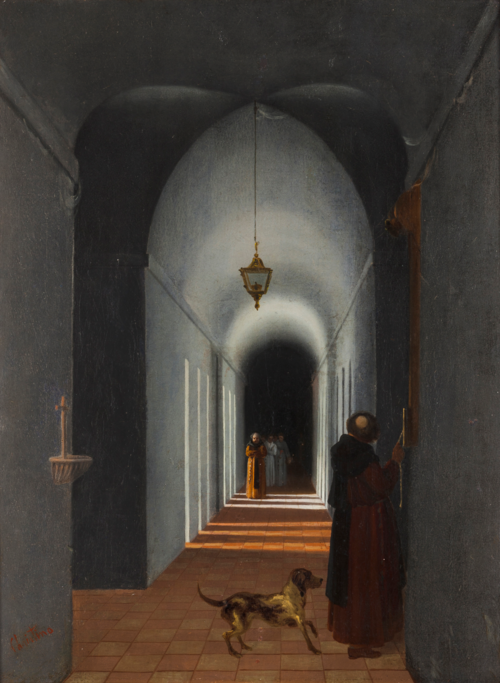 Interior of convent., 1850, João Cristino da Silva